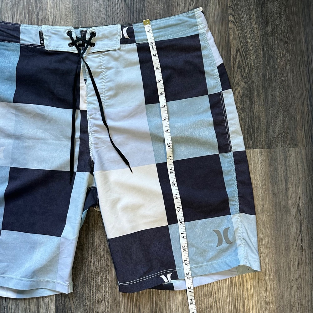 Hurley Phantom‎ Board Shorts Mens 36 Blue Checkered Plaid Swim Trunks F2171-00 - Picture 4 of 7